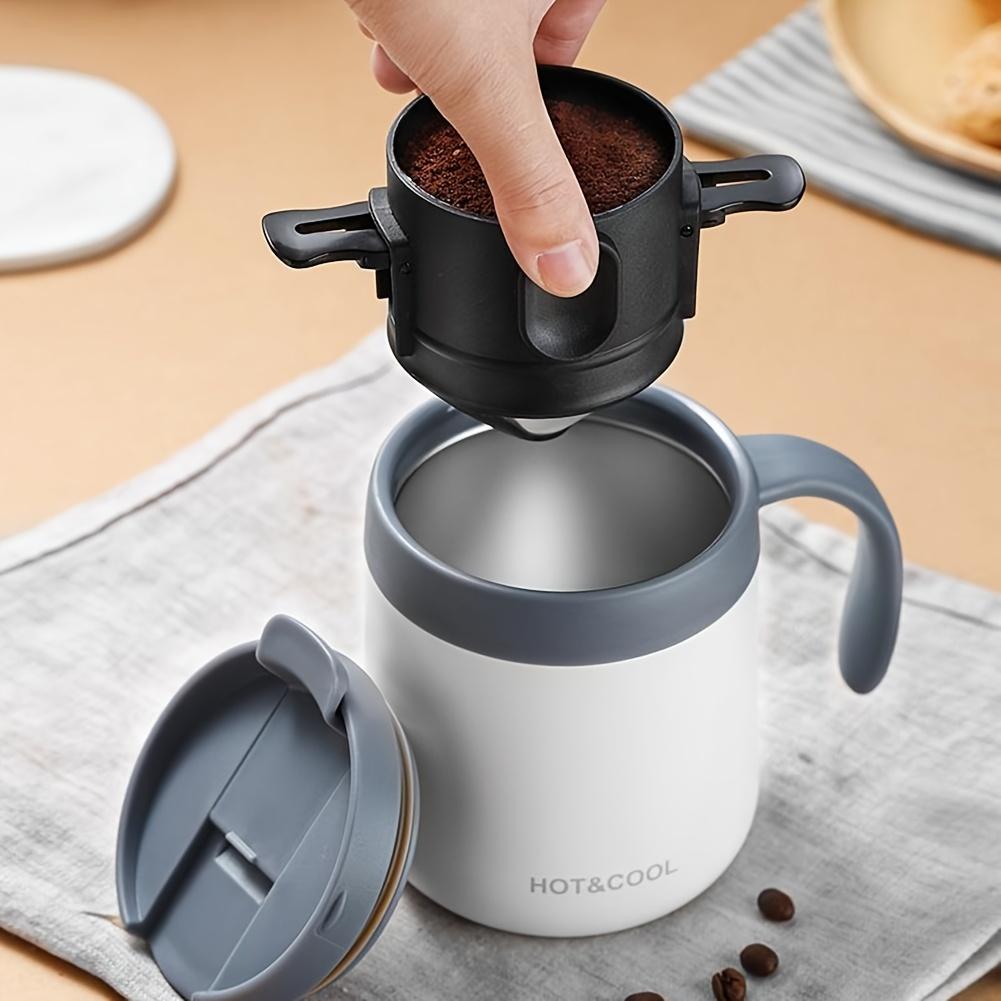 [Stainless Steel |   Portable] Stainless Steel |   Portable Pour Over Coffee Filter |   Reusable Drip Coffee Tea Holder Infuser Dripper Black