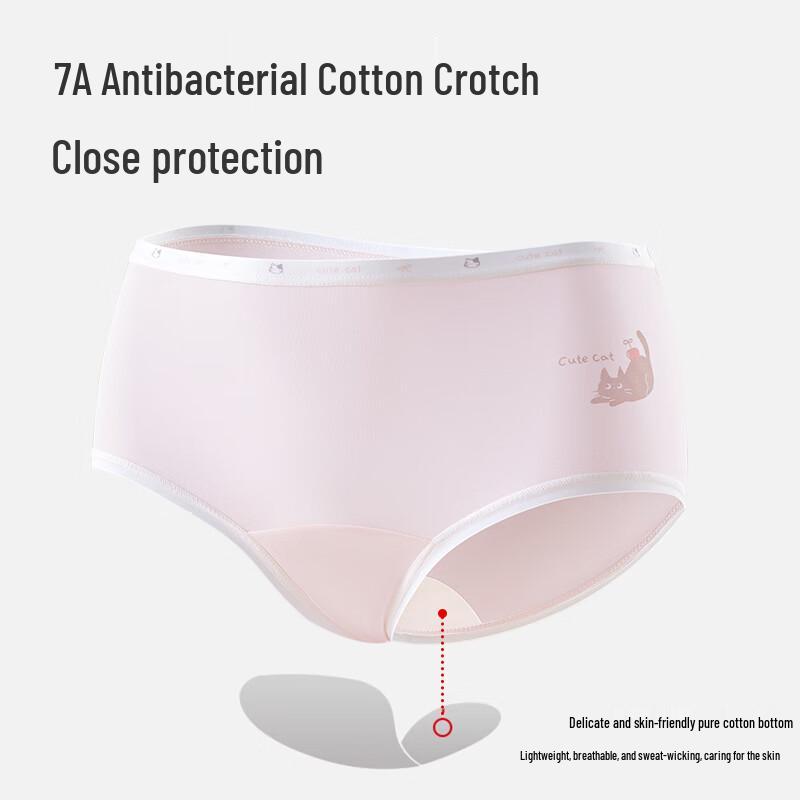 LANGSHA Girls' Pure Cotton Antibacterial Briefs 4-Pack