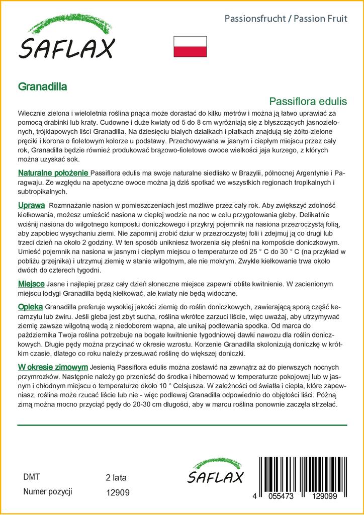 SAFLAX Маракуйя - 40 семян - Passiflora edulis