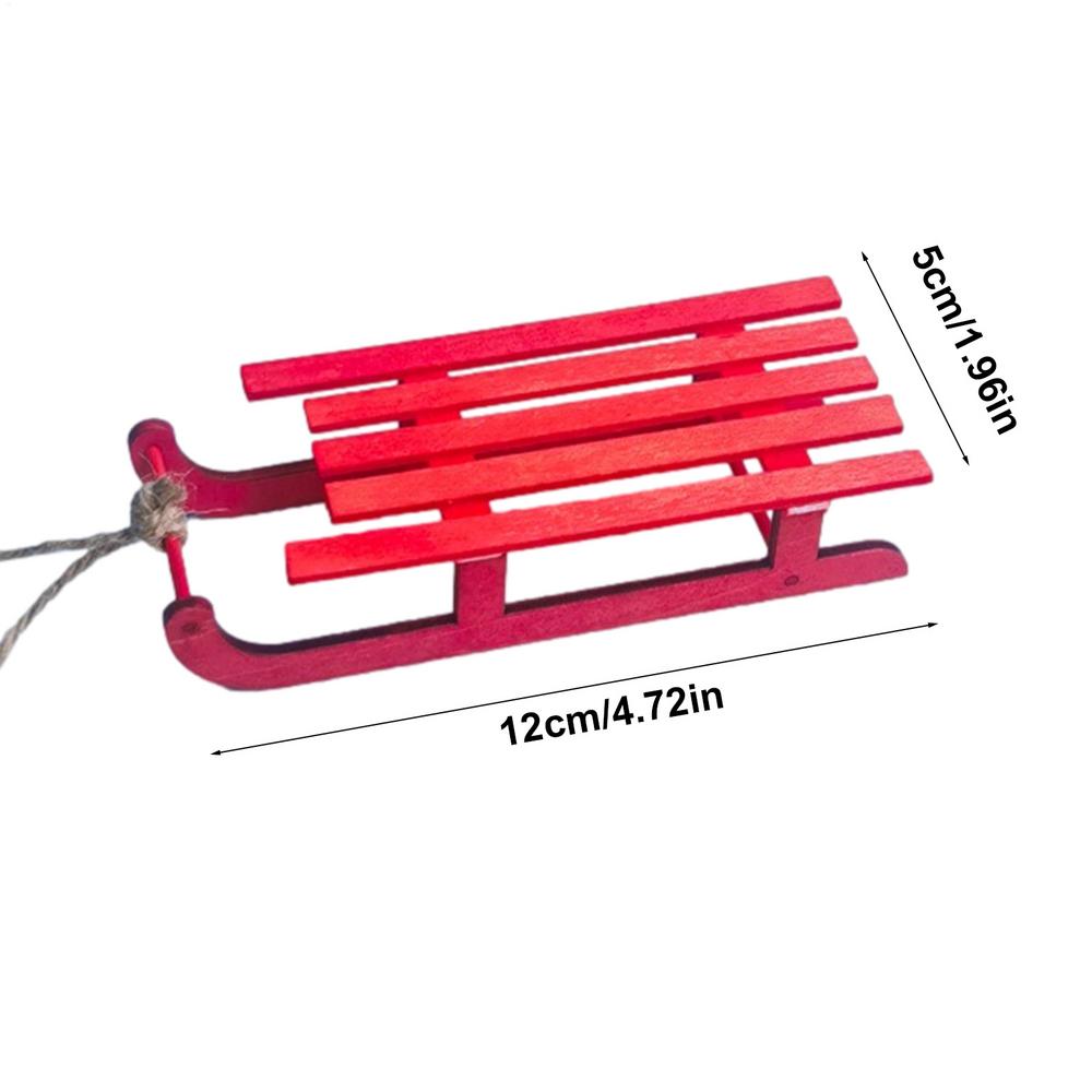 Кукольный домик Миниатюрная деревянная модель саней Сани Настольное украшение Рождественский винтажный Живая сцена Украшение для подвешивания на елку Рождественский подарок Кулон