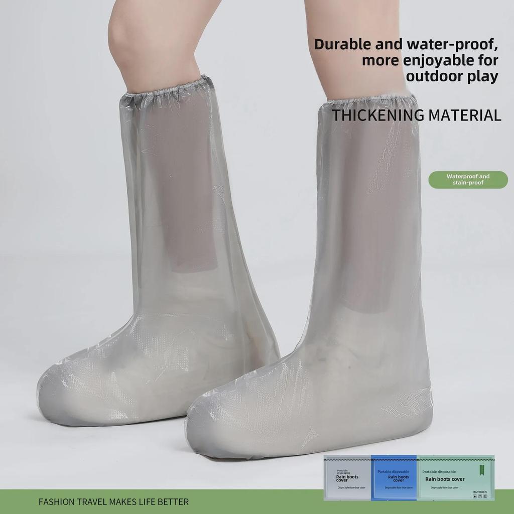 Портативные водонепроницаемые толстые прозрачные одноразовые бахилы - индивидуально упакованы для использования на открытом воздухе