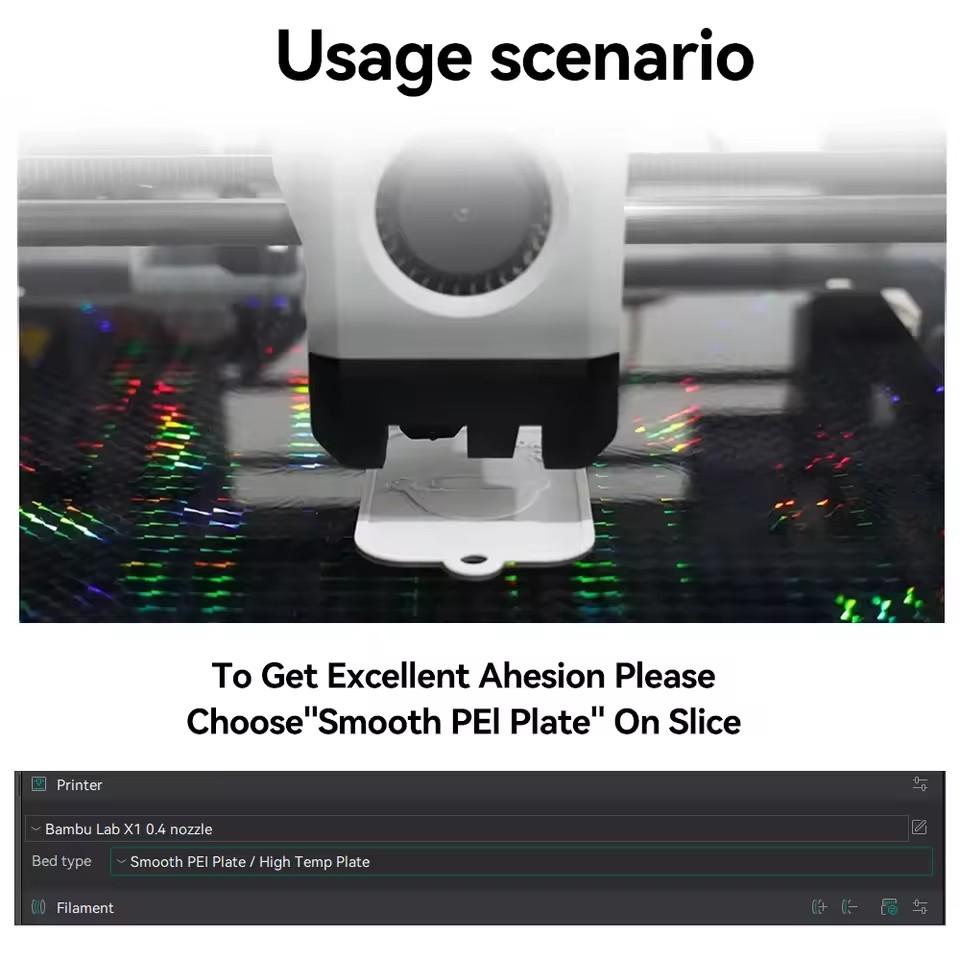 X1C P1P P1S A1 Пластина для печати для Bambu Lab Пластина Гладкий лист PEI PEO PET для 3D-принтера Bambulabs X1 P1P Нагревательный стол Пластина для печати