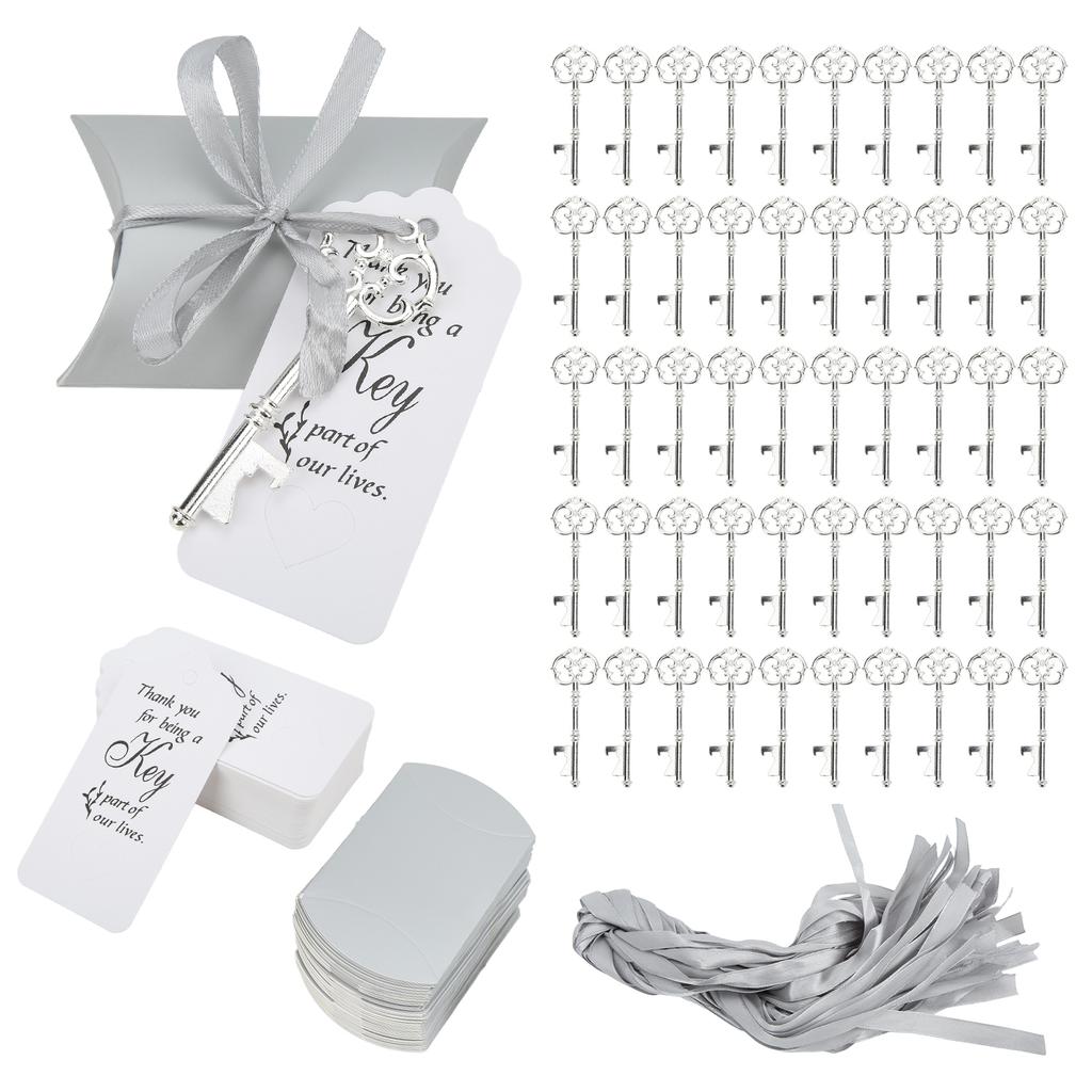 50 упаковок, свадебная коробка конфет, свадебные сувениры для гостей с винтажными бирками для ключей для украшения подарка