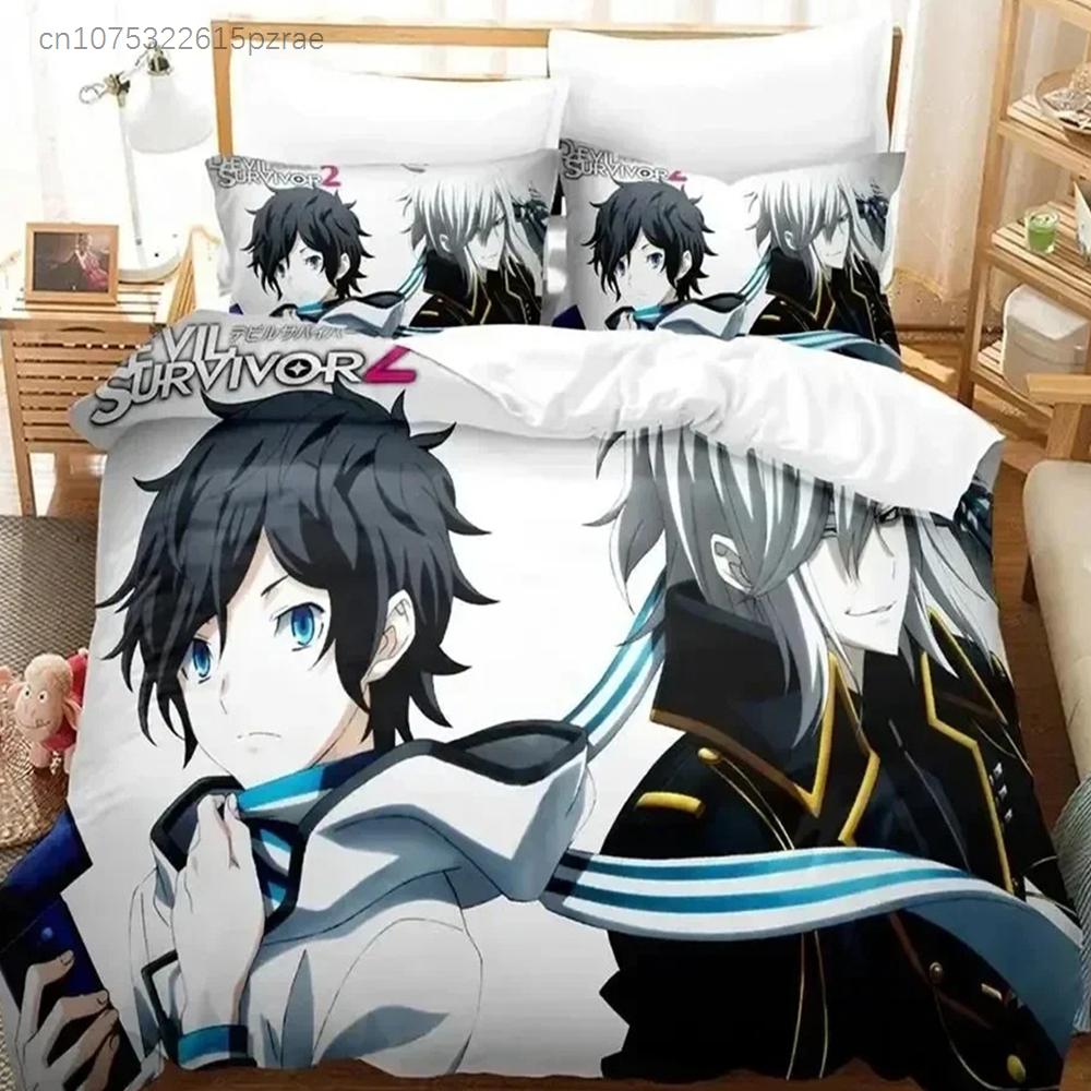 3D Печать Аниме Devil Survivor Комплект Постельного Белья Пододеяльник Комплект Постельного Белья Чехол для Одеяла Наволочка Королева Мальчики Взрослый Комплект Постельного Белья