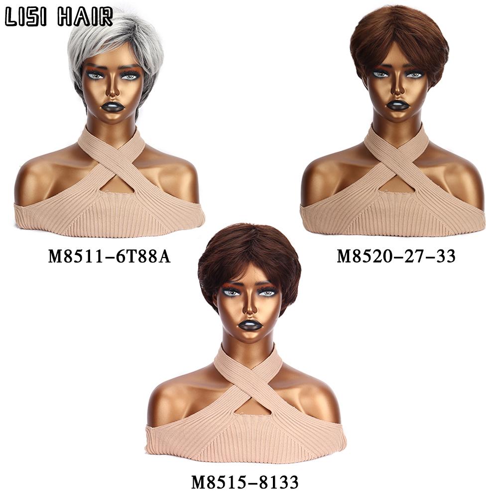 MISSQUEEN Synthetic Short Dark Red Hair Extensions High Temperature Wigs For Women Daily Use