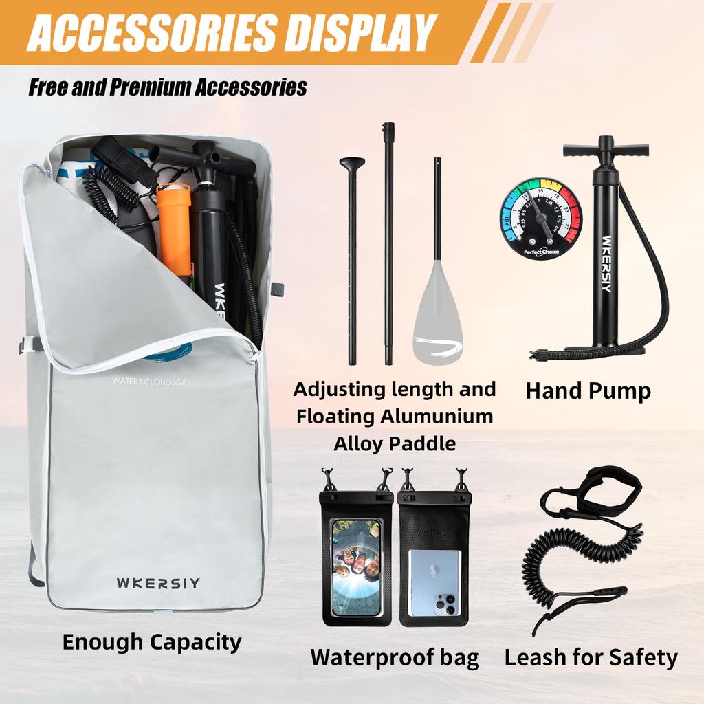 320cm Inflatable Stand Up Paddle Board SUP Board with Removable Fin for Adults/ Kids