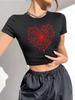 Spider Web Print Harajuku Aesthetics Women's T-shirt 90s Summer Vintage Top Y2k T-shirt