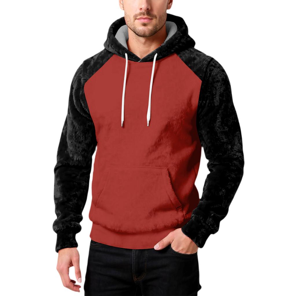 Мужская Мода Досуг Капюшон Капюшон Плюшевый Длинный Рукав Толстовка