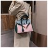 Platinum Bag Women's New High-end Texture Contrasting Handbag Lychee Pattern Shoulder Messenger Bag