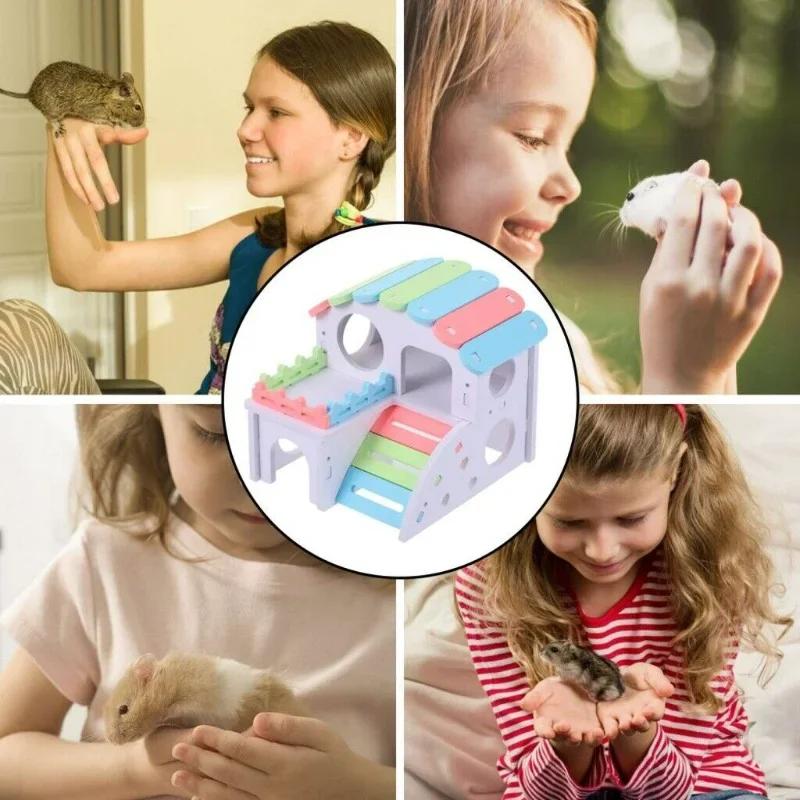 Wooden Hamster Nest Sleeping House Home Luxury Cage Pet Hideout Hut Toy Small Animal Supplies Hamster Hideout