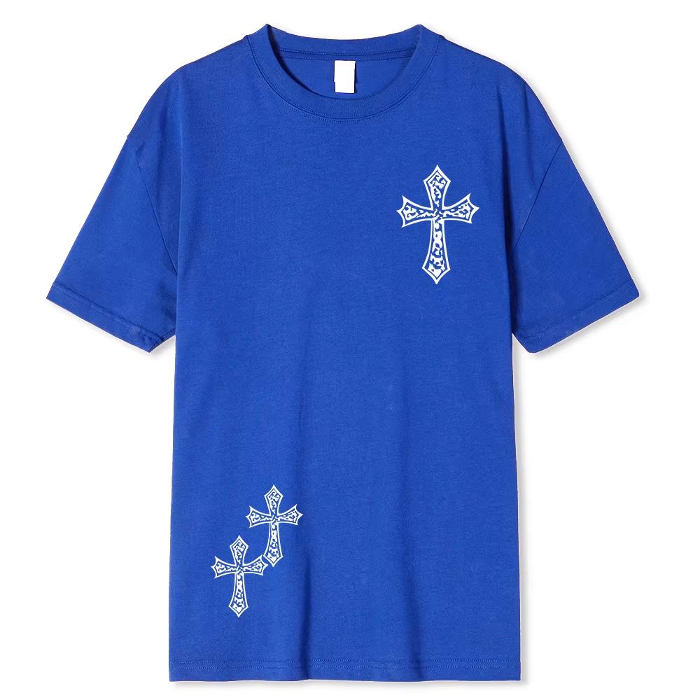 Футболка с принтом Black Diamond Cross, летняя готическая футболка Harajuku с короткими рукавами, футболка в стиле аниме-хип-хоп, мужская футболка большого размера