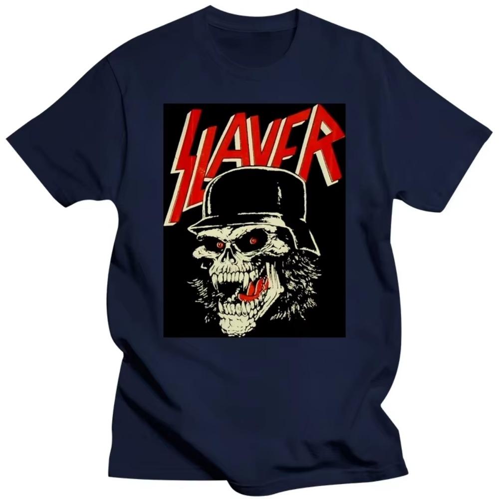 Крутая футболка Slayer ГранжМужская футболка Мужская Панк-рок Хлопок Городская футболка Дешевая Скидка Винтажная футболка