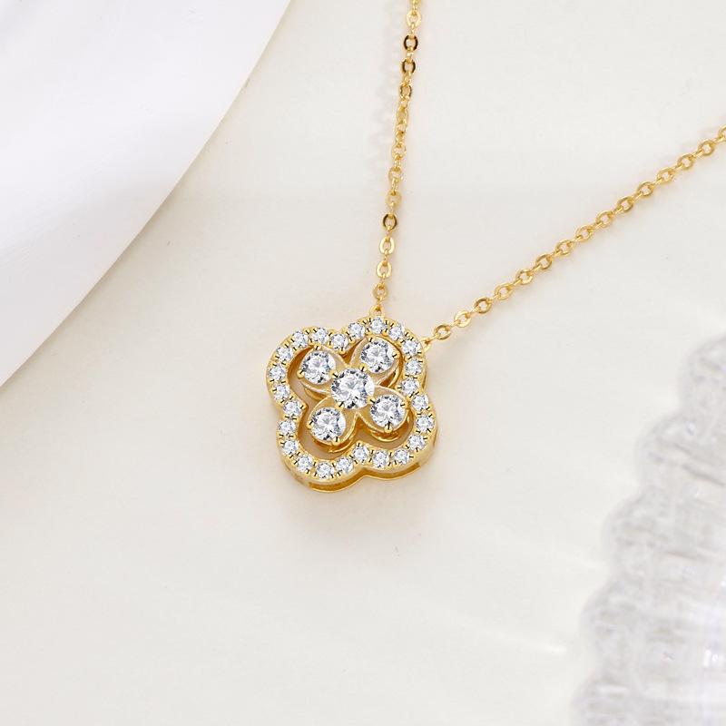 Одна пара ожерелий с четырехлистным клевером для женщин, нишевая легкая роскошная мода, изысканные высококачественные ожерелья для женщин