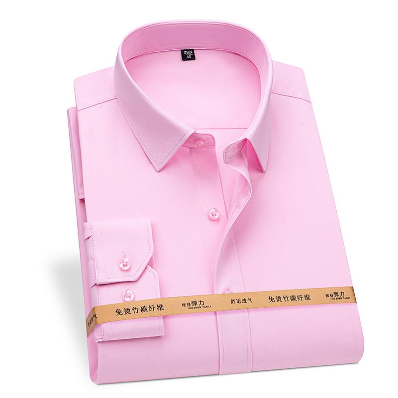 Мужская рубашка из бамбукового волокна 8XL с длинным рукавом, повседневная, большого размера, для мужчин, не приталенная, офисная, синяя, белая, мужская рубашка с длинным рукавом