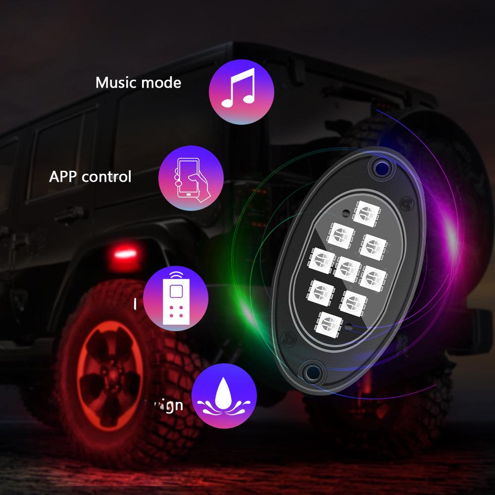 RGB музыкальная ритм-подсветка шасси автомобиля для внедорожников