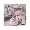 Fashion Lolita High Heels Original Design Japanese Style Sweet Spring Summer Round Head Leather Pumps Mary Jane Shoes