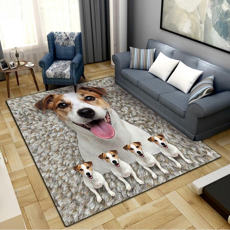 Jack Russell Terrier Carpet Rug for Living Room Bedroom Home Sofa Decoration,Kids play Non-slip Floor Mat