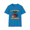 Unisex Softstyle T-Shirt My Glare Makes Dogs Nervous Funny Cat Dog Tee