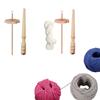 Flower Shape Drop Spindle Craft Tool Portable Sewing Projects with Winder Stick Yarn Spinner Wheel for Crochet Knitted Woven