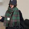 Christmas Plaid Scarf Women's New Winter Versatile Imitation Cashmere Shawl Thickened Warm Couple Fringed Scarf