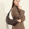 Genuine Leather Croissant Shoulder Bag - Women's Large Capacity Underarm Messenger Bag, Original Design, Commuter Style.