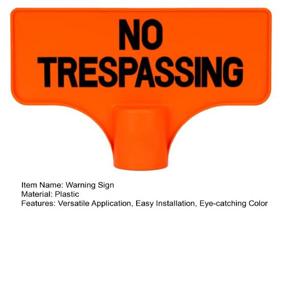 No Trespassing Sign Orange Purple Property Warning Sign Weather Resistant Highly Visible Outdoor Marker Sign