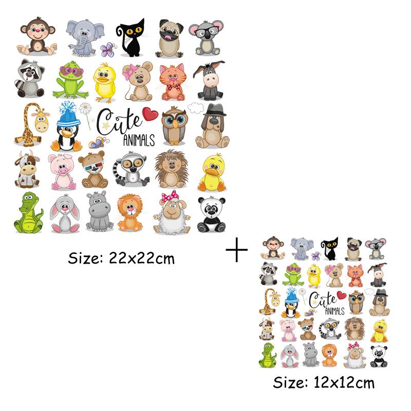 1 комплект, нашивки с животными, модная моющаяся футболка с теплопередачей «сделай сам», декоративные наклейки для одежды, нашивка с изображением маленьких животных