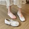 Small inner height increase bow Mary Jane shoes 2025 autumn new high-end soft-soled ballet single shoes women
