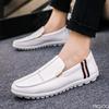 Fashion Men's New Casual Breathable Flat Bottomed Simple Trendy Men's Leather Shoes Are Versatile and Lightweight Zapatos De Hombre