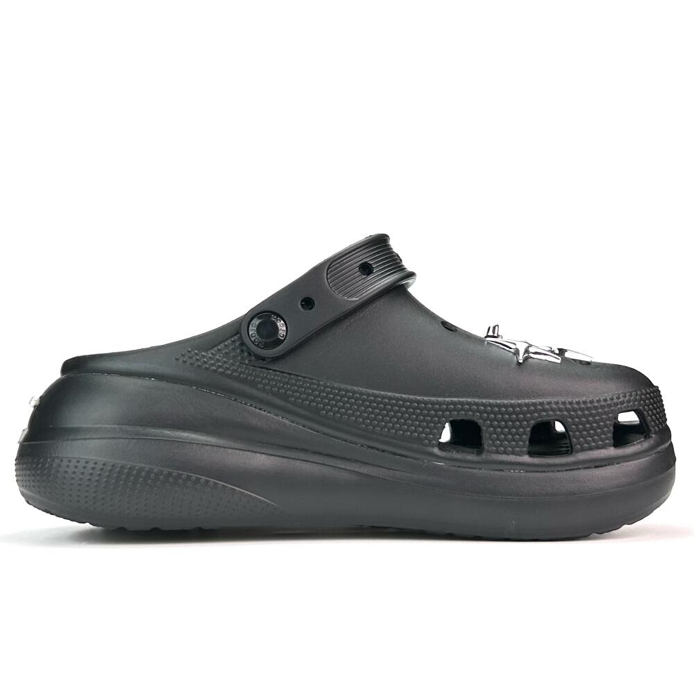 Crocs Классические клоги Серебряная бабочка ЭВА Удобные и универсальные Модные туфли с отверстиями Унисекс Черные