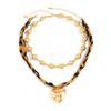 Brown Heart Pendant Choker Vintage Statement Jewelry Sweet Leopard Print Layered Necklaces  Date