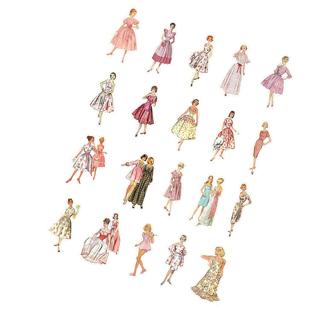 Винтажные женские наклейки, декоративные ретро-эстетичные наклейки для альбома, альбома, дневника