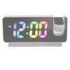 Projection Alarm Clock Adjustable Brightness Colorful Number Rechargeable 12H 24H Snooze LED Mirror