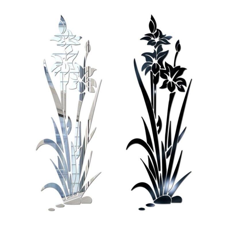 3D DIY цветок зеркальная настенная наклейка съемная акриловая художественная настенная наклейка наклейки для гостиной спальни ТВ стены домашний декор