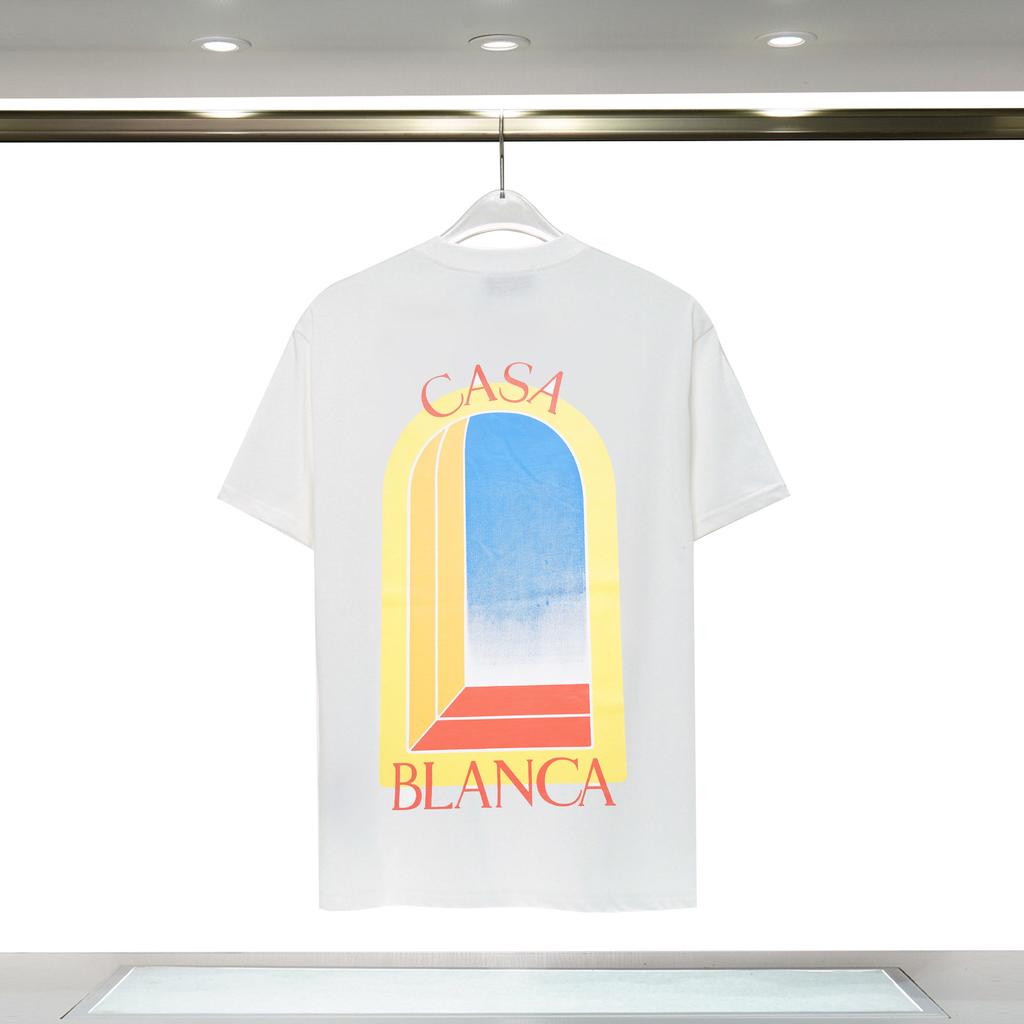 Casablanca 23 spring and summer new fantasy gate starry sky castle casa letter logo short-sleeved couple T-shirt