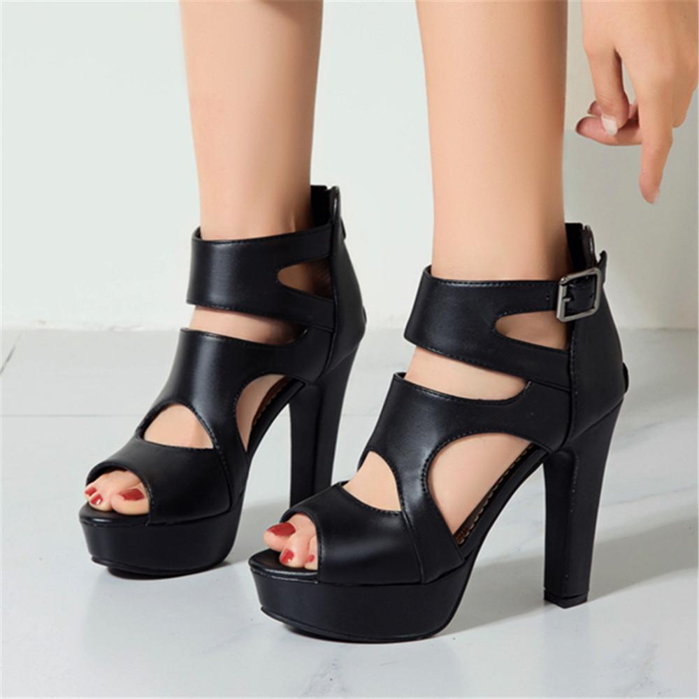 Модные летние сексуальные женские сандалии-гладиаторы дизайнерские с открытым носком с вырезами на высоком каблуке на платформе для вечеринки женская обувь на молнии сандалии женские