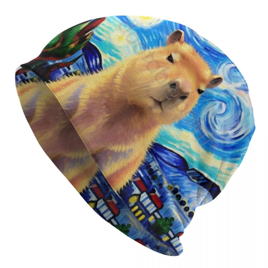 Custom Capybara Skullies Beanies Caps Unisex Winter Warm Knitted Hat Women Unisex Hip Hop Adult Bonnet Hats Outdoor Ski Cap