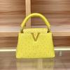 2025 High-End Women's Genuine Leather Ostrich Pattern Crossbody Shoulder Handbag