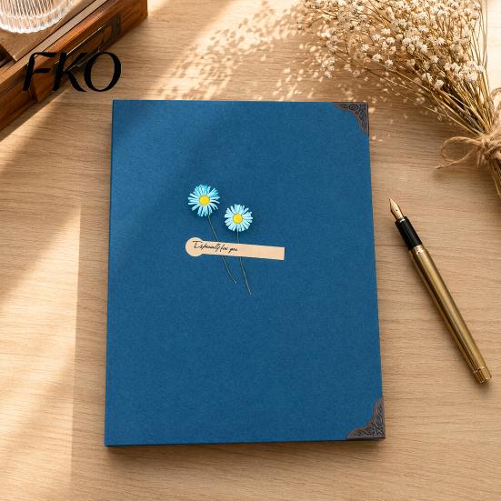 Double-sided Tape Photo Book Sunflower DIY Scrapbook Album, Paste-In Memory with Thick Blank Pages, Creative Paper Album Craft Keepsake for