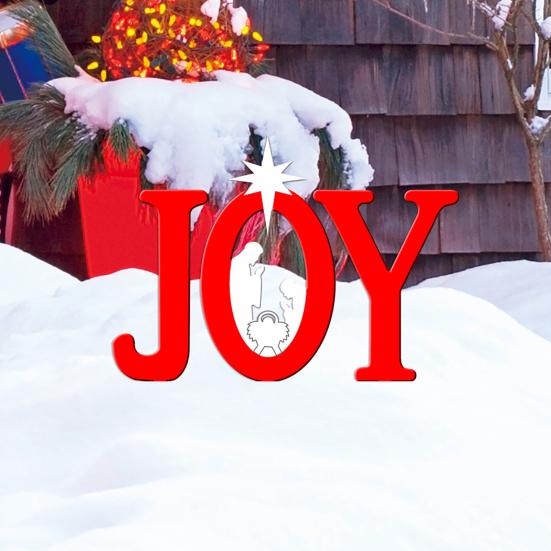 Акриловый знак для украшения двора Yousheng JOY с рождественскими силуэтами, рождественский наружный декоративный столб для лужайки, патио, сада