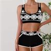 Women's Swimwear Tankini 2 Piece Swimsuit Square Pattern Vacation Bathing Suits