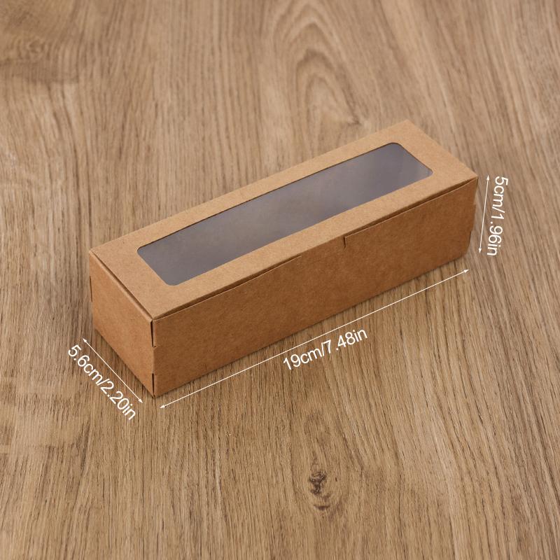 20Pcs Rectangle Transparent Window Packaging Box Candy Dessert Baking Cake Box For Wedding Birthday Christmas Party Gift Box