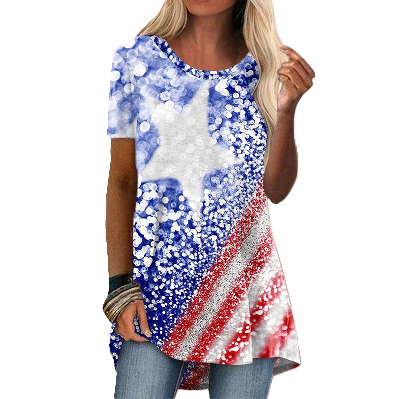 Летний топ с круглым вырезом, 3D этнический стиль, ретро принт, модные повседневные женские футболки с коротким рукавом