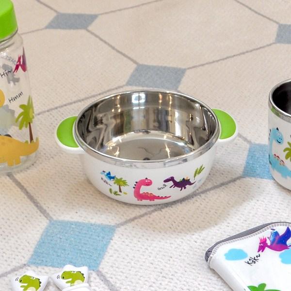 Childrens Cooldino Non-slip Stainless Steel Bowl, Mixed Colors, 1 Piece, Popular Korean Parenting Items
