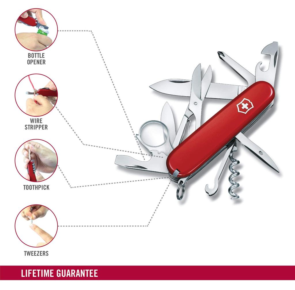 Victorinox Explorer Swiss Army Knife Многофункциональный нож Trekking Hiking Лупа с крестообразной отверткой Swiss Made с 16 функциями многофункциональный инструмент []