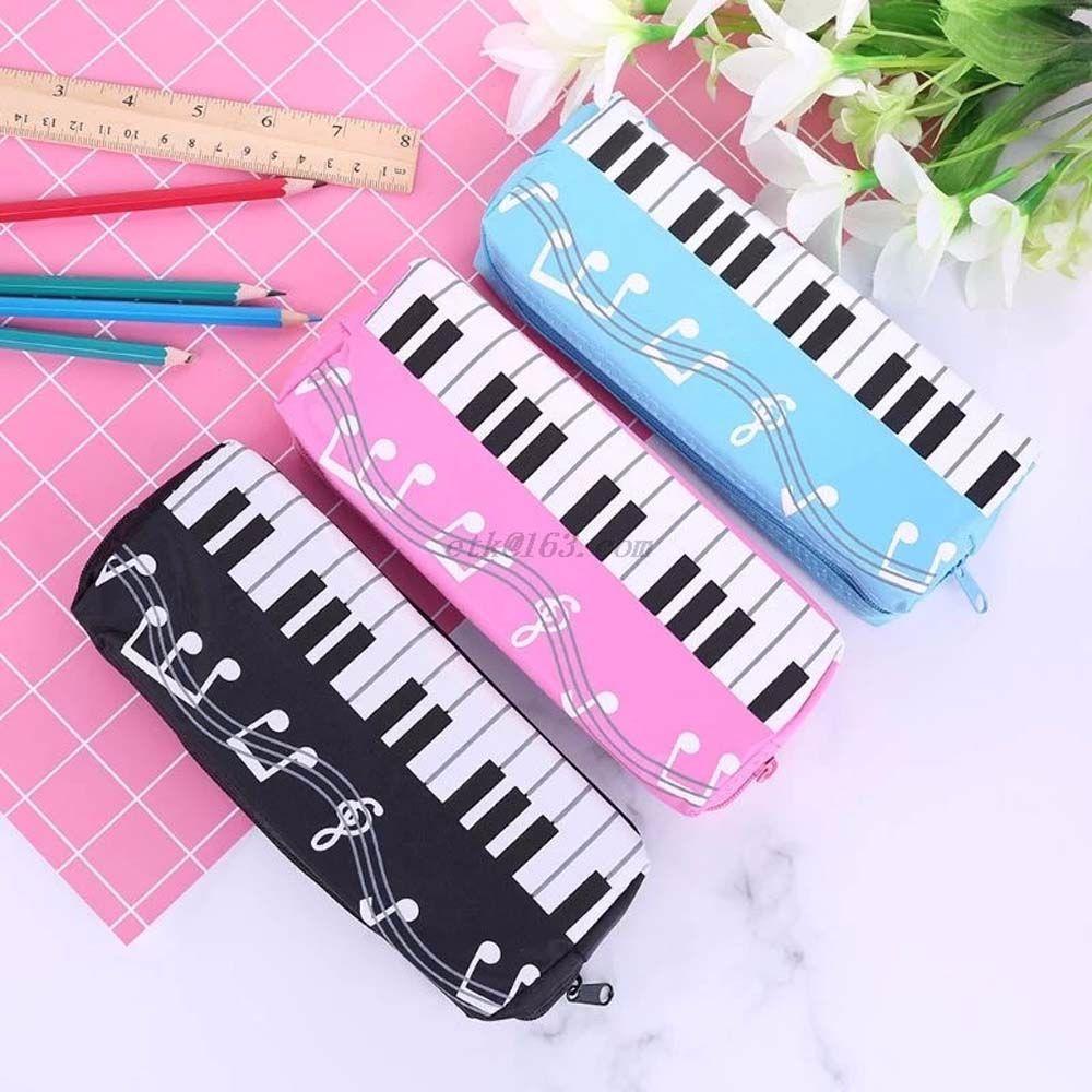 Cloth Student Pencil Case Musical Note Piano Pouch Piano Note Pencil Bag Musical Pencil Cases