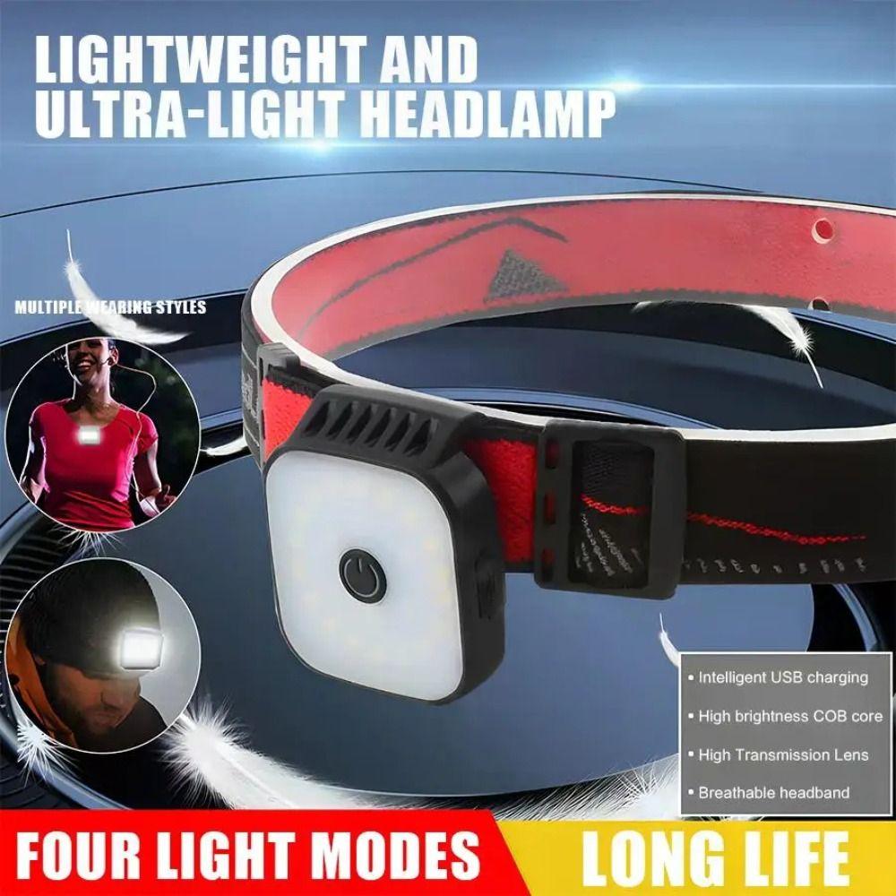 Mini Portable Headlights Alternating Traffic Rechargeable Flashlight  Night Use