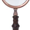 Vintage Metal Reading Magnifying Glass 10X Portable Magnifying Glass for Elderly with Wooden Handle for Reading Books