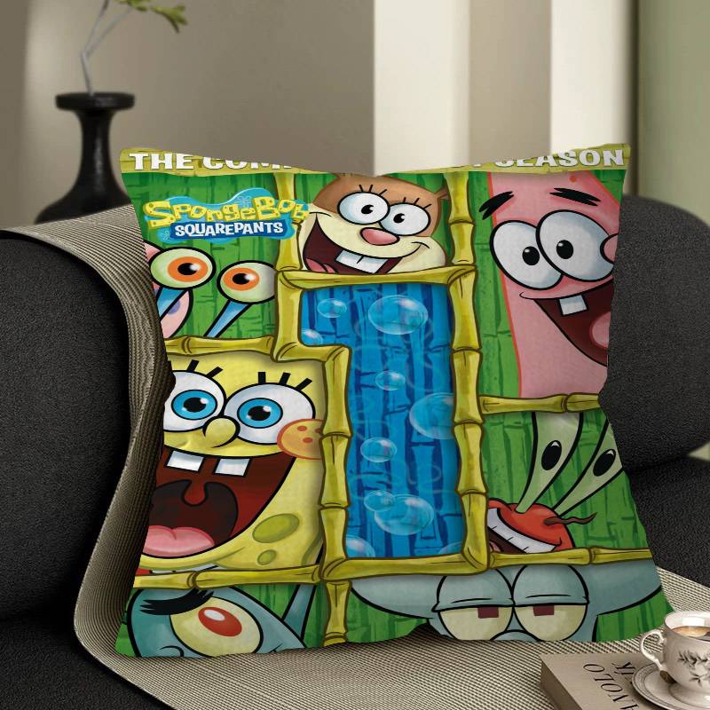 SSponge BBob Anime Pillow Cover For Bedroom Room And Living Room Sofa Decorative Cushion Cover