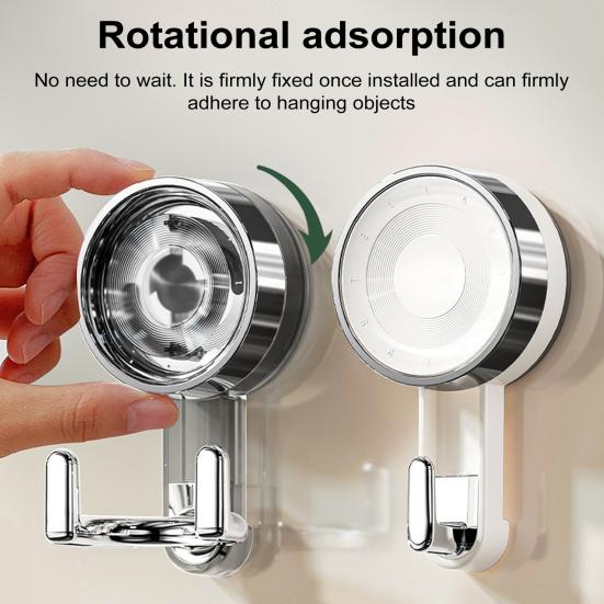 Suction Cup Hook Double Head/One Head Storage Hook No Drilling Wall Mounted Hook for Bathroom Kitchen Storage